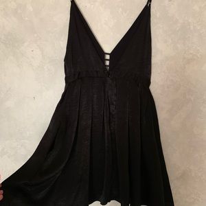 Black silk baby doll dress